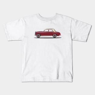 Mercedes Benz Ponton W120 Sedan Red on Tan Kids T-Shirt